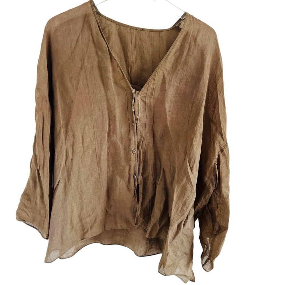 Lightweight V Neck Long Sleeve Top